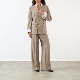 Tonal Striped Wide-Leg Trousers