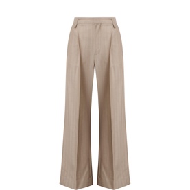 Tonal Striped Wide-Leg Trousers