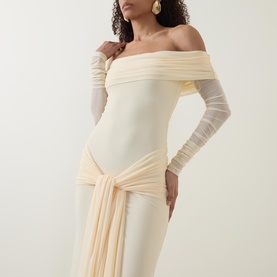 Selina Tie Front Mesh Dress