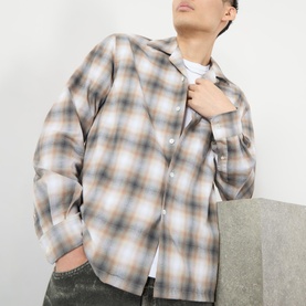 Gradient Checked Casual Shirt