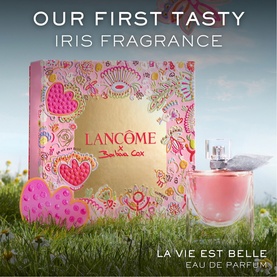 Lancome La Vie Est Belle Eau de Parfum 50ml Day Set with floral printed pouch and glass bottle, gift set presentation