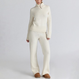 Lara Merino Wool Ribbed Knitted Trousers