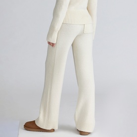 Lara Merino Wool Ribbed Knitted Trousers