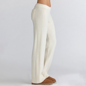 Lara Merino Wool Ribbed Knitted Trousers