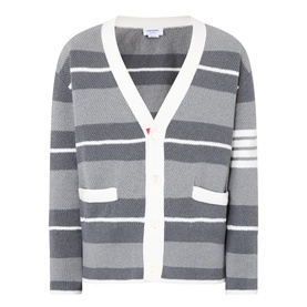 Seed Stitch Striped Cardigan