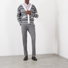 Seed Stitch Striped Cardigan