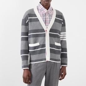Seed Stitch Striped Cardigan
