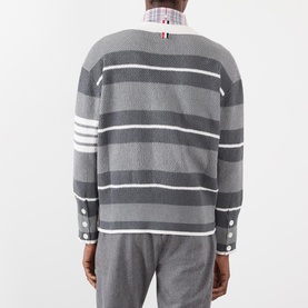 Seed Stitch Striped Cardigan