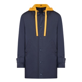 Contrast Hood Raincoat