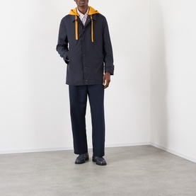 Contrast Hood Raincoat