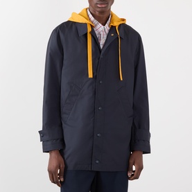 Contrast Hood Raincoat