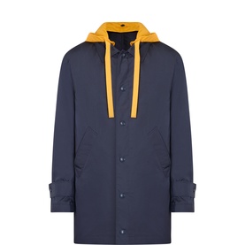 Contrast Hood Raincoat
