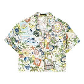 Postcard Cropped Casual Shirt