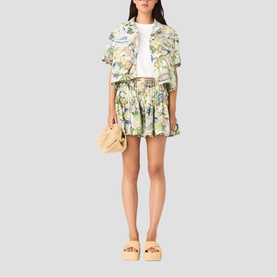 Postcard Cropped Casual Shirt