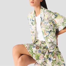 Postcard Cropped Casual Shirt