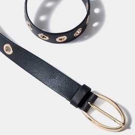 Eyelet Leather Belt