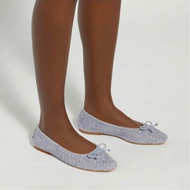 Heat Woven Bow Ballet Pumps