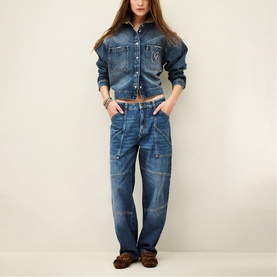 Moyce Textured Cargo Jeans