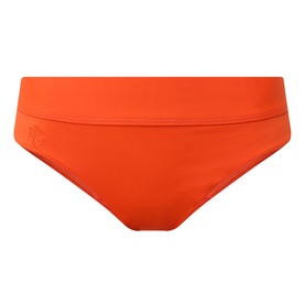 Lauren Bikini Brief in Sunburst Orange, smooth fabric with fold-over waistband and small logo detail at hip