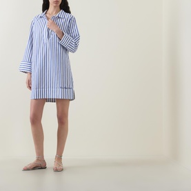 Striped Shirt Cover-Up Dress