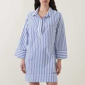 Striped Shirt Cover-Up Dress