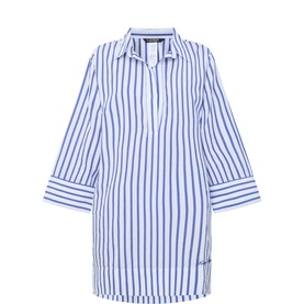 Striped Shirt Cover-Up Dress