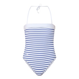 Striped Bandeau One-Piece Swimsuit