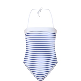 Striped Bandeau One-Piece Swimsuit