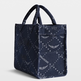 Angel Denim Monogram Tote Bag