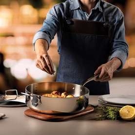 Grano TecnoHeat 3-Ply Stainless Steel Frying Pan & Lid 30cm