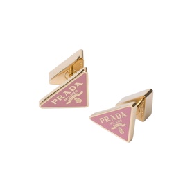 Enamelled Triangle Logo Stud Earrings