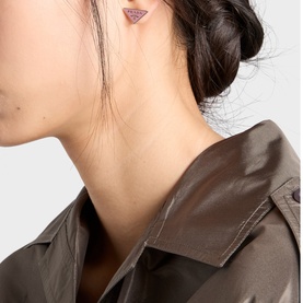 Enamelled Triangle Logo Stud Earrings