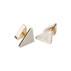 Enamelled Triangle Logo Stud Earrings