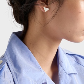 Enamelled Triangle Logo Stud Earrings