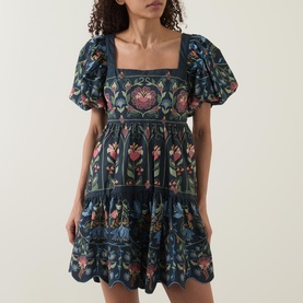 Decorative Embroidered Mini Dress