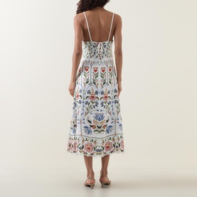 Strappy Linen Garden Floral Dress