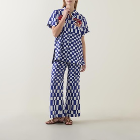 Dream Checkered Flared Trousers