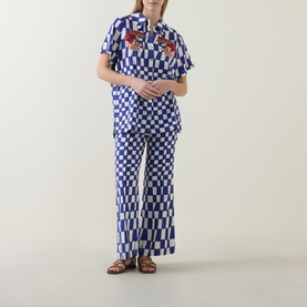 Dream Checkered Flared Trousers