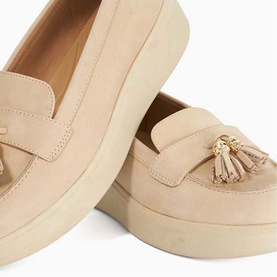 Glissade Flatform Tassel Trim Loafers