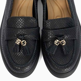 Glissade Flatform Tassel Trim Loafers
