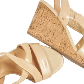 Kamies Leather Cork Wedge Sandals