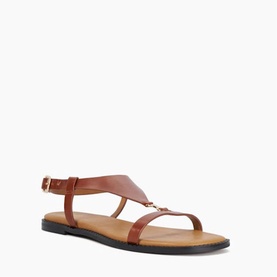Laith Flat Leather T-Bar Sandals
