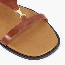Laith Flat Leather T-Bar Sandals