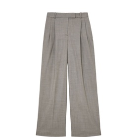 Darcy Mid-Rise Pleated Wide Leg Trousers