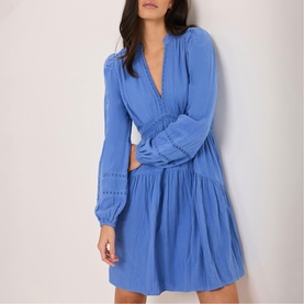 Gauze Mini Flared Dress