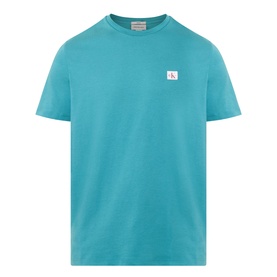 Calvin Klein Jeans Logo Badge 30s Classic T-Shirt in North Sea, short sleeves, crew neck, small logo badge on chest, regular fit
