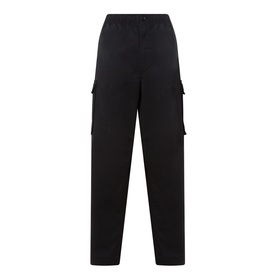 Calvin Klein Jeans Twill Cargo Trousers in black, straight-leg fit with elasticated waistband, cargo pockets and clean hems