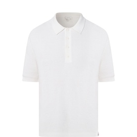 Waffle-Knit Logo Polo Shirt