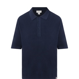 Waffle-Knit Logo Polo Shirt