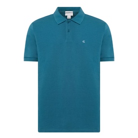 Calvin Klein Jeans Tahoe Green Regular Polo in piqu&eacute; fabric with three-button placket and embroidered CK logo